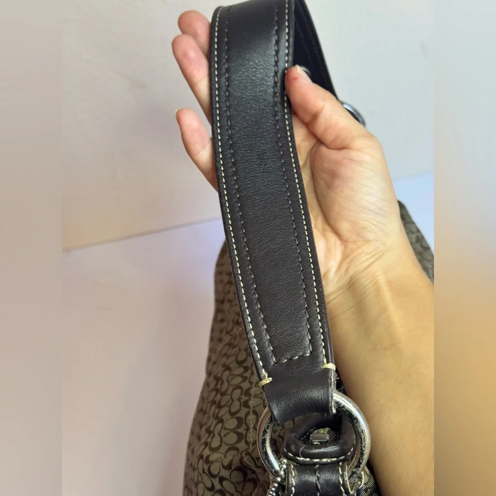 Coach Y2K Micro C Signature Monogram Brown Hobo Shoulder Bag
